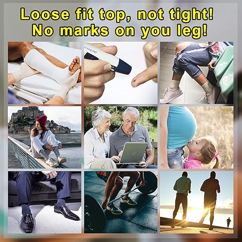 Miniatura 5 de Busy Socks Paquete de 4 calcetines para diabéticos sin encuadernación para hombres y mujeres, calcetines acolchados gruesos de algodón