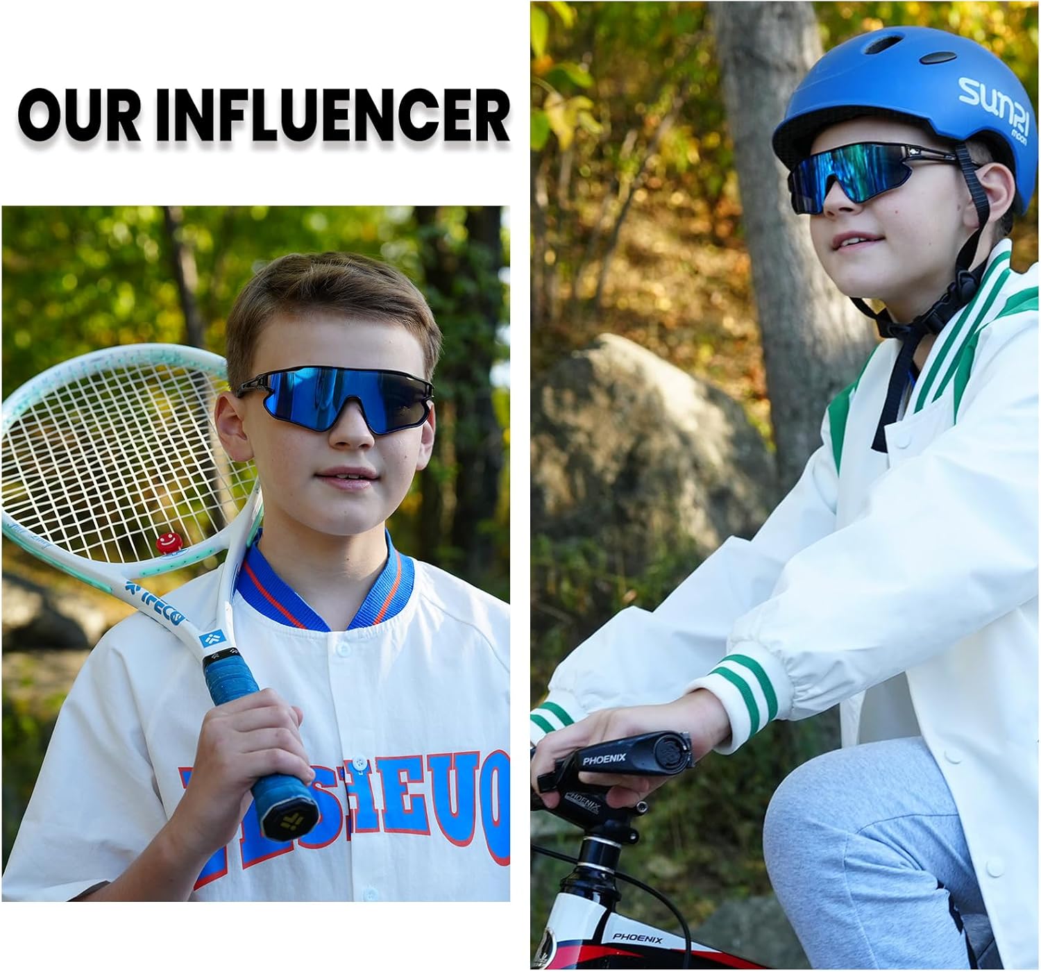 DUCO Kids Sunglasses Youth Baseball Sun Glasses Lightweight TR90 Frame UV400 Sports Cycling Shades for Boys Girls DK268 - Image 2