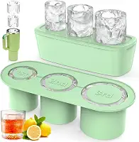 Bandeja para cubos de gelo Stanley, para Stanley, formas de gelo de silicone com tampa e caixote cilíndrico, molde de cubo de gelo para acessórios de copos Stanley, copo de 1,134 g, molde de gelo