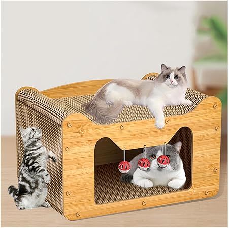 Cardboard Cat House Halloween Even A Scratching Post is A Cat Nest, Rabbit Hideout Free Bell Ball When Ordering ， Indoor Cat House Cat House for Indoor Cats