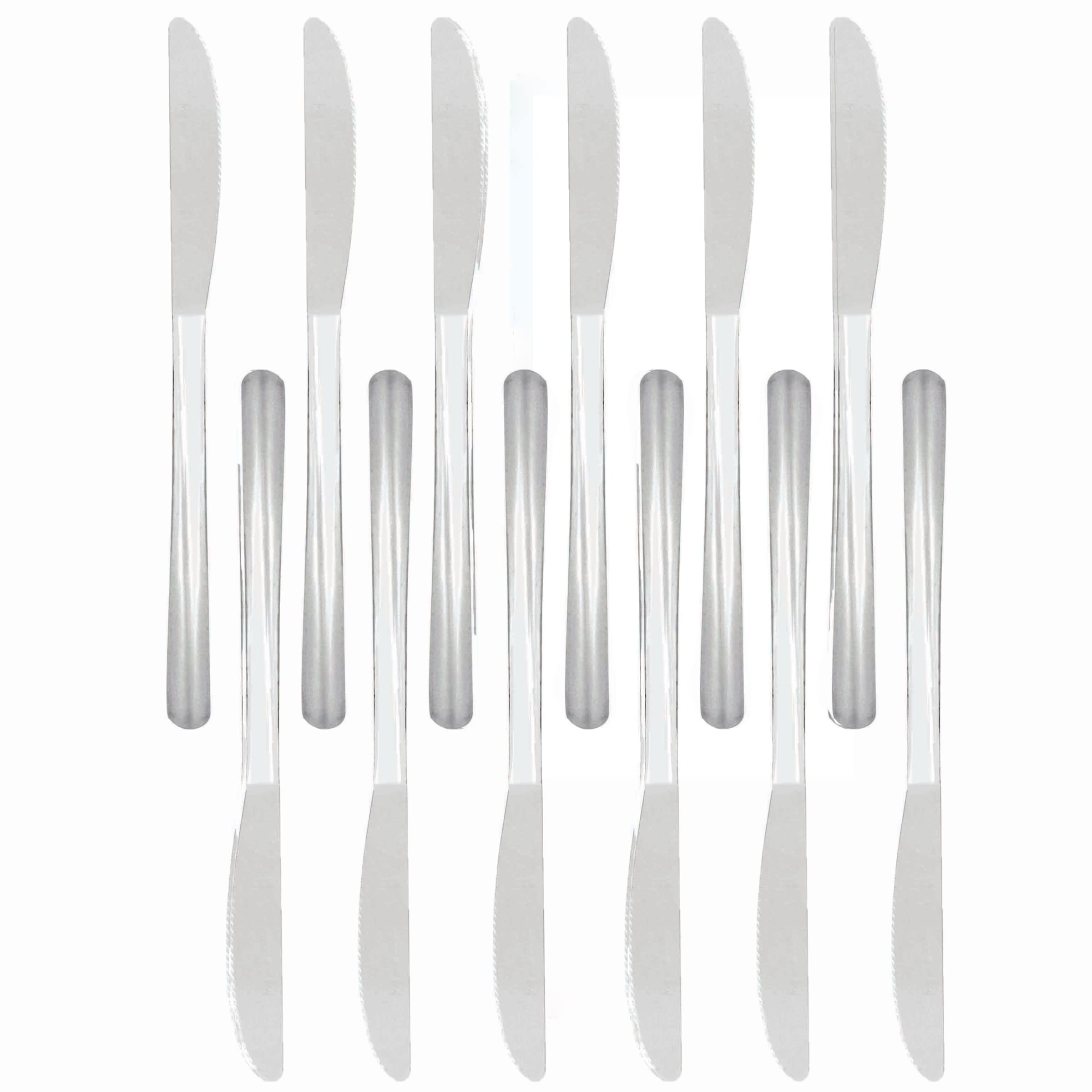 TrueCraftware- Set of 12 Stainless Steel Winsor Dinner Knife 2.5mm Thickness- Silverware Flatware Cutlery Kitchen Tableware Set for Home and Restaurant Butter Knife Spreader Table Knives