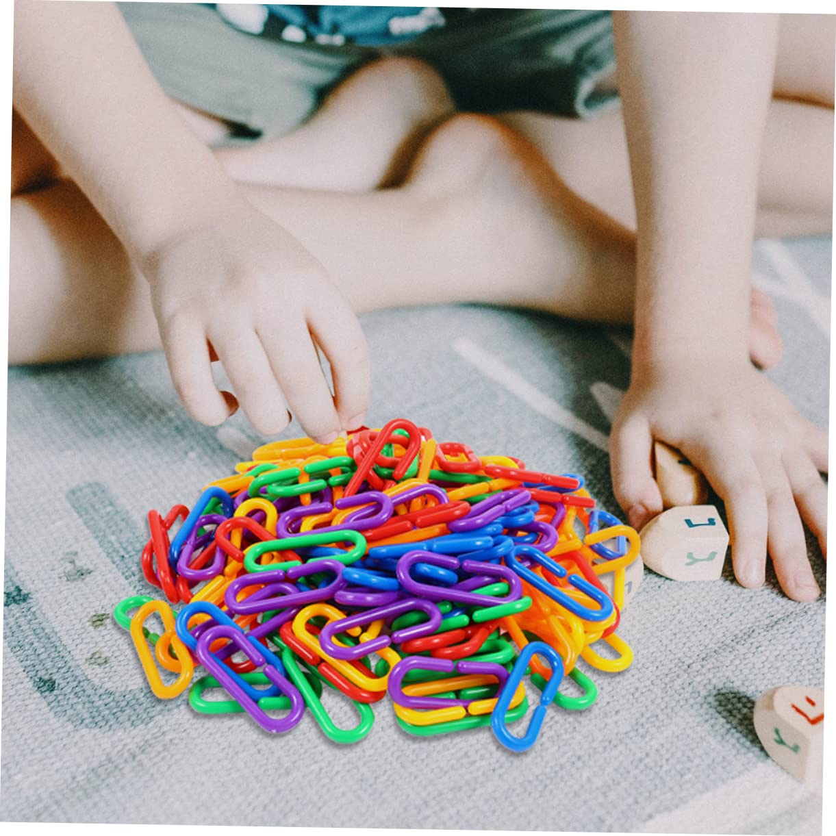 BESPORTBLE 150 pièces Maillons C Clips Plastique Colorés Éducatif Interactif