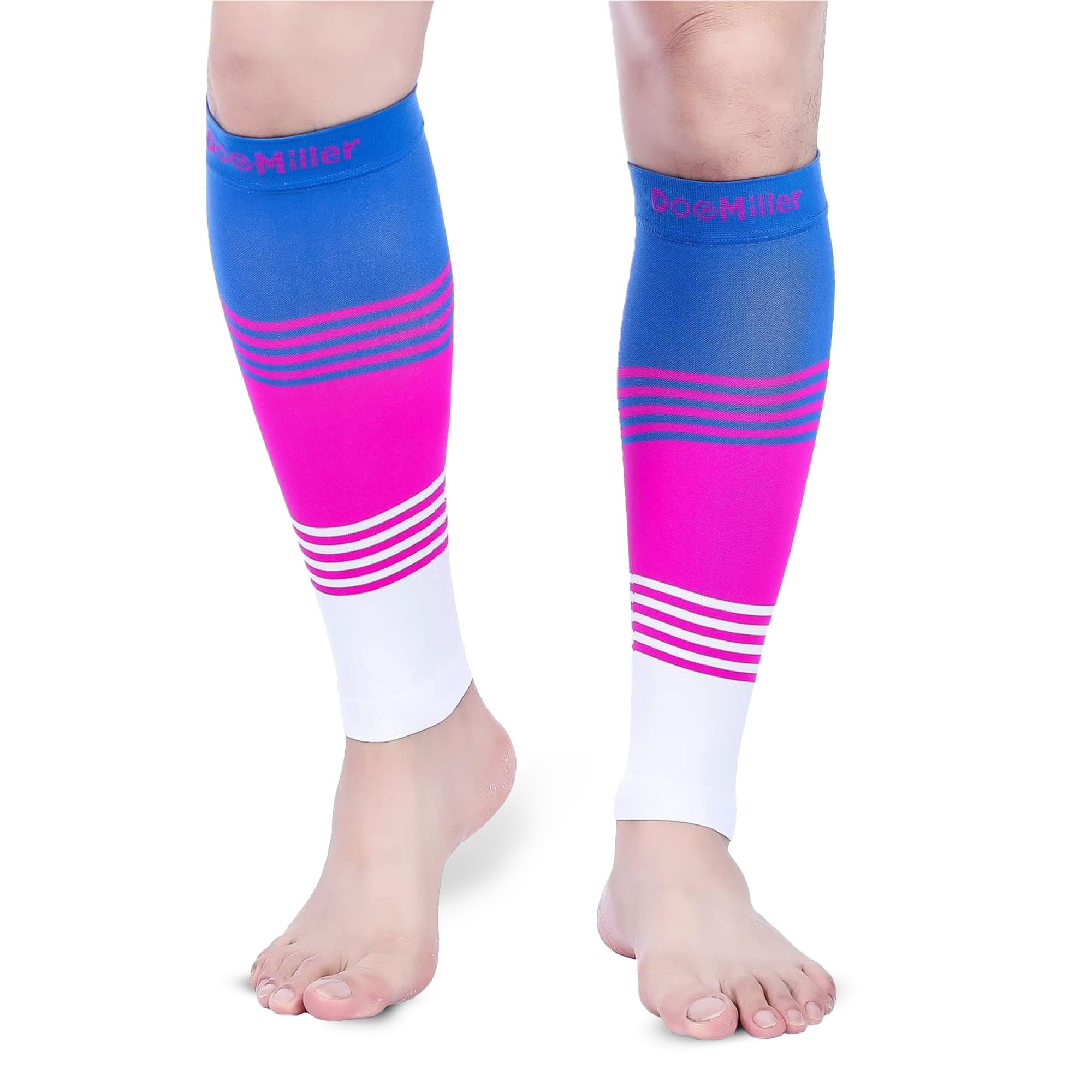 Doc Miller Calf Compression Sleeve for Men & Women – 20–30 mmHg Graduated Compression, Footless Compression Socks Alternative for Running, Shin