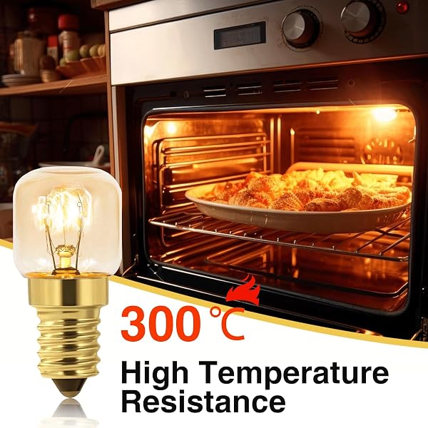 Caldarax 3 Stück Backofenlampe T22 E14 Dimmbar, 2700K Warmweiß, Backofen Lampe Bis 300°C Hitzebeständiges, 80LM, E14 Edison Glühbirne, Für zu Salzlampe, Backöfen, Kühlschränke, Mikrowellen - 4