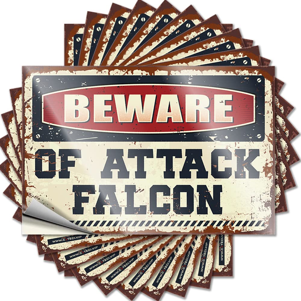 Vintage Decor Designer Lettering Sticker | Beware of Attack Falcon Vintage Durable Vinyl Sticker Easy Apply for Cars(8X12CM)