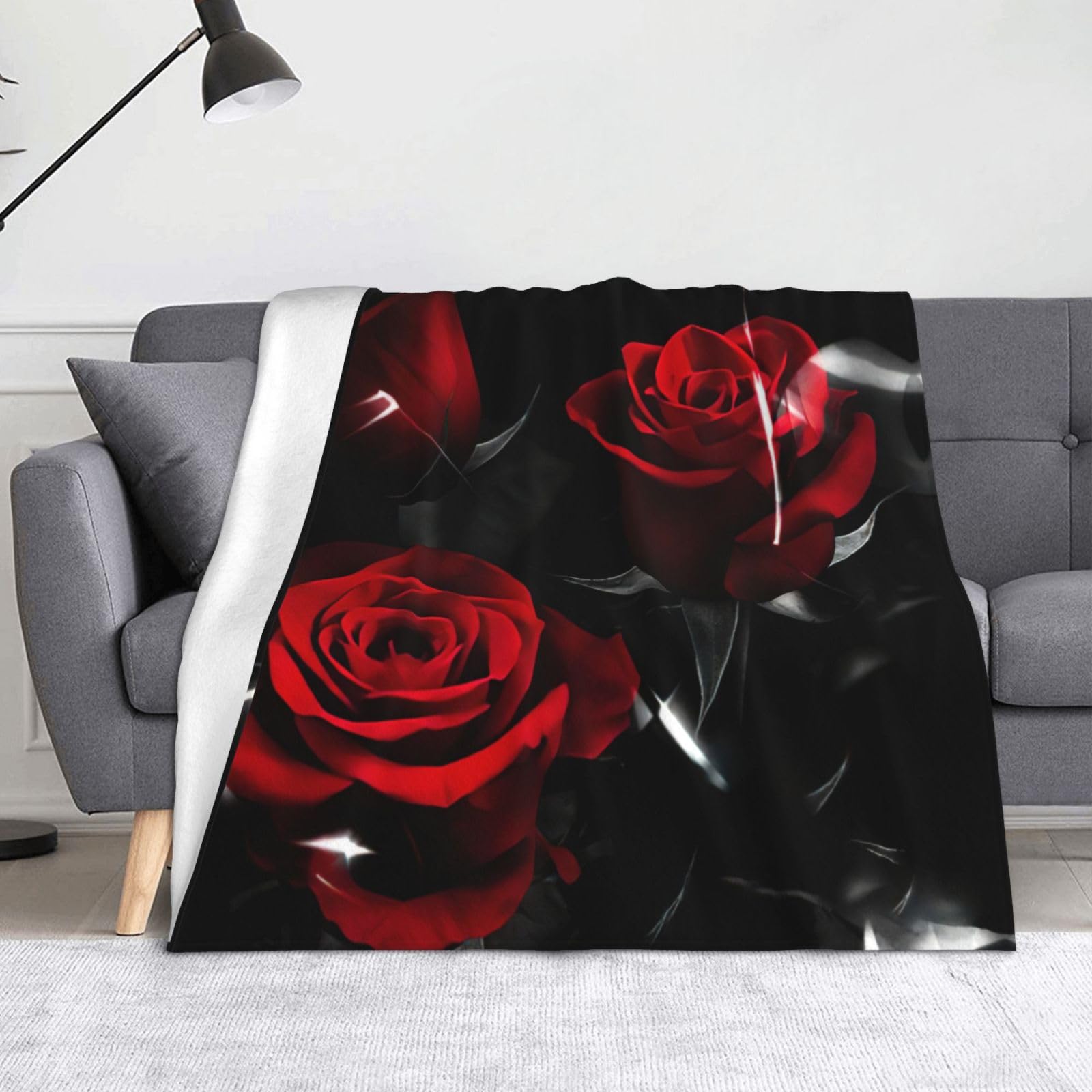Couverture en flanelle rose rouge de 152x127 cm pour lit et canapé