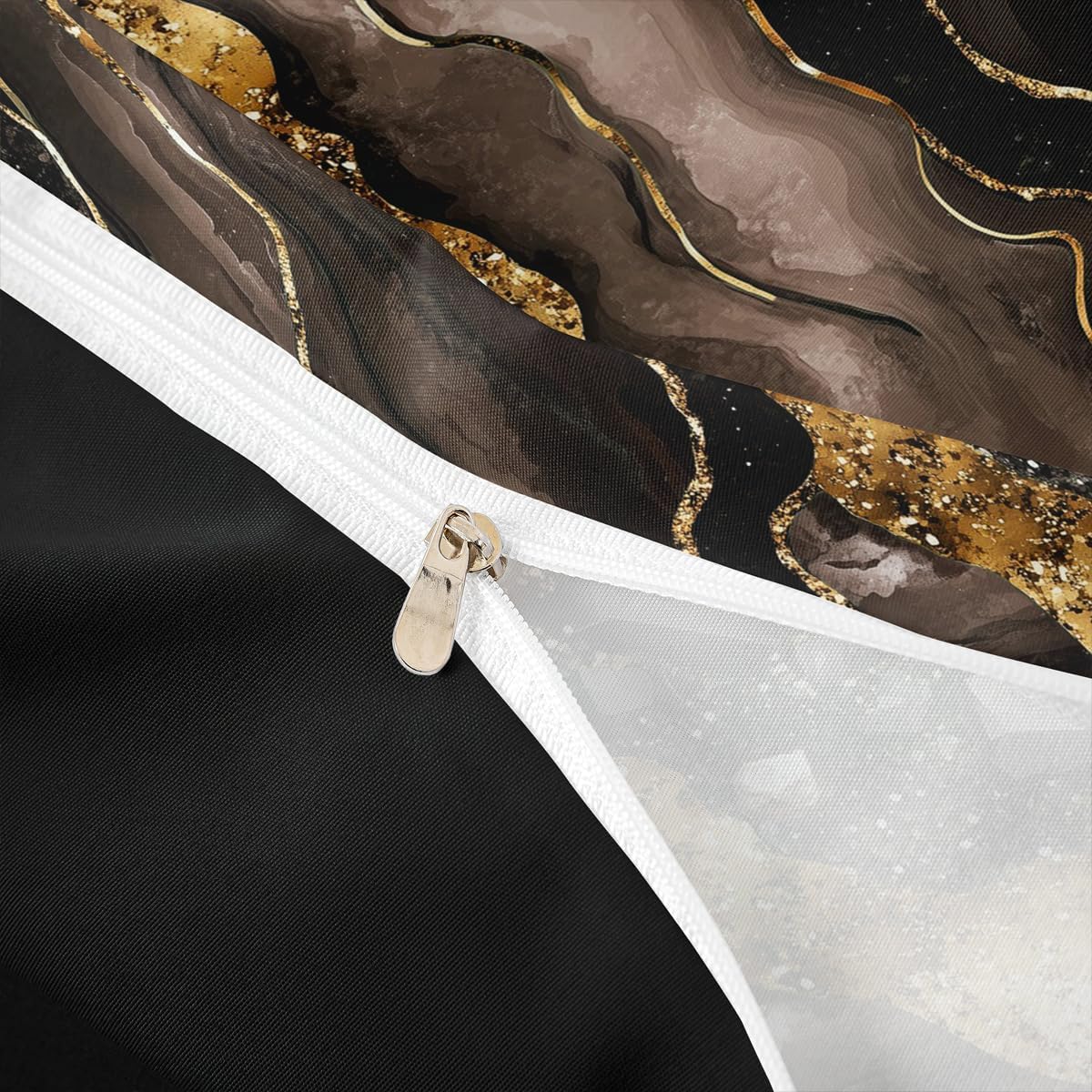 Erosebridal Marble Bedding Set King Gold Brown Duvet Cover Aesthetics Marbling Comforter Cover for Kids Adults,Watercolor Abstract Bed Set