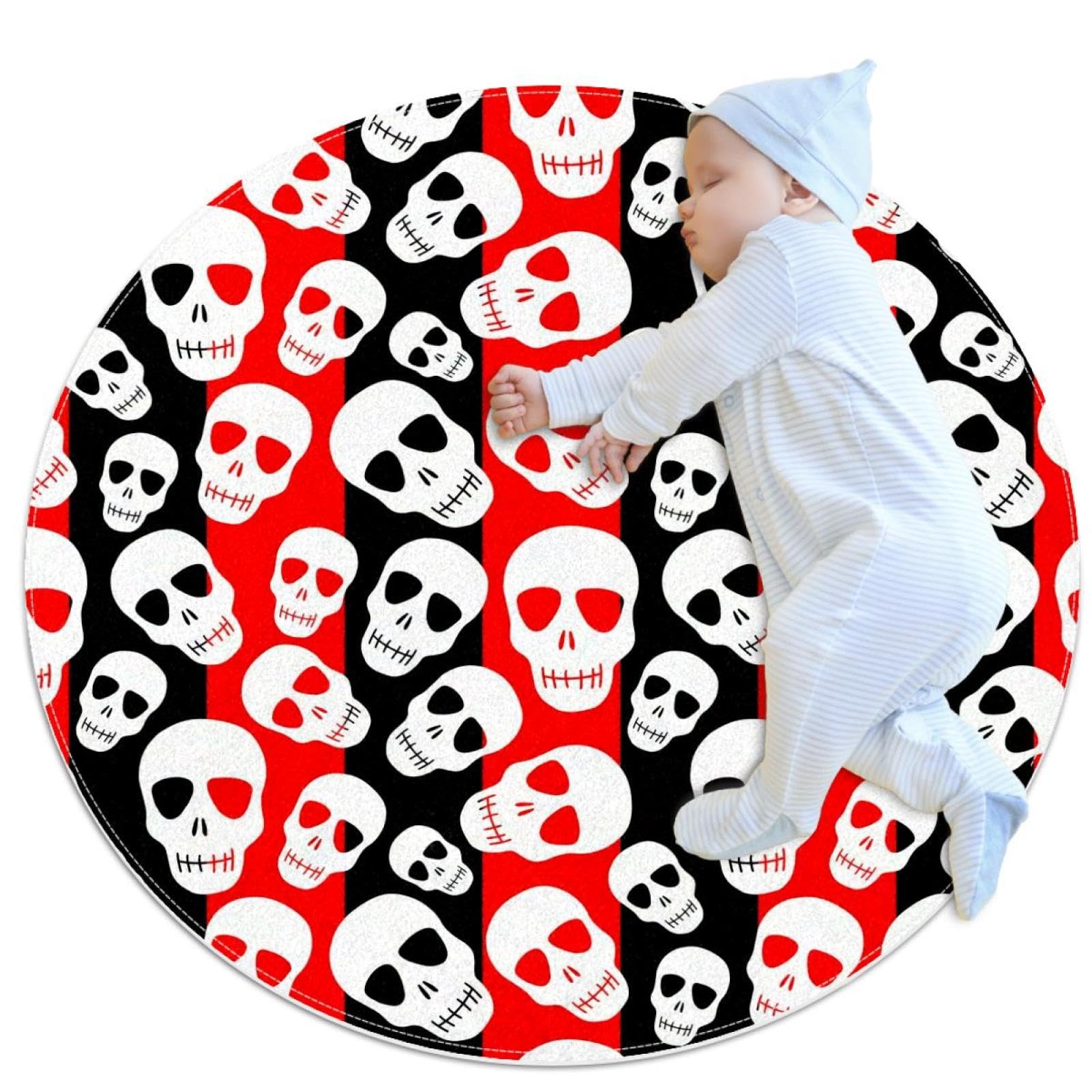 Tapis de bain Halloween rond pour chambre enfant et salon gothique