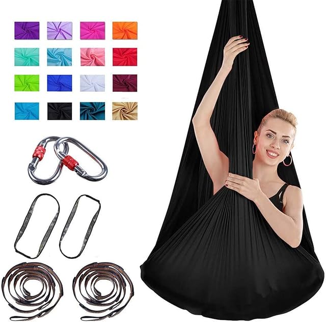 SanQing Aerial Yoga Hammock - Healthy Model Life Premium Aerial Silk Yoga Swing Antigravity Yoga, Improved Flexibility and Core Strength