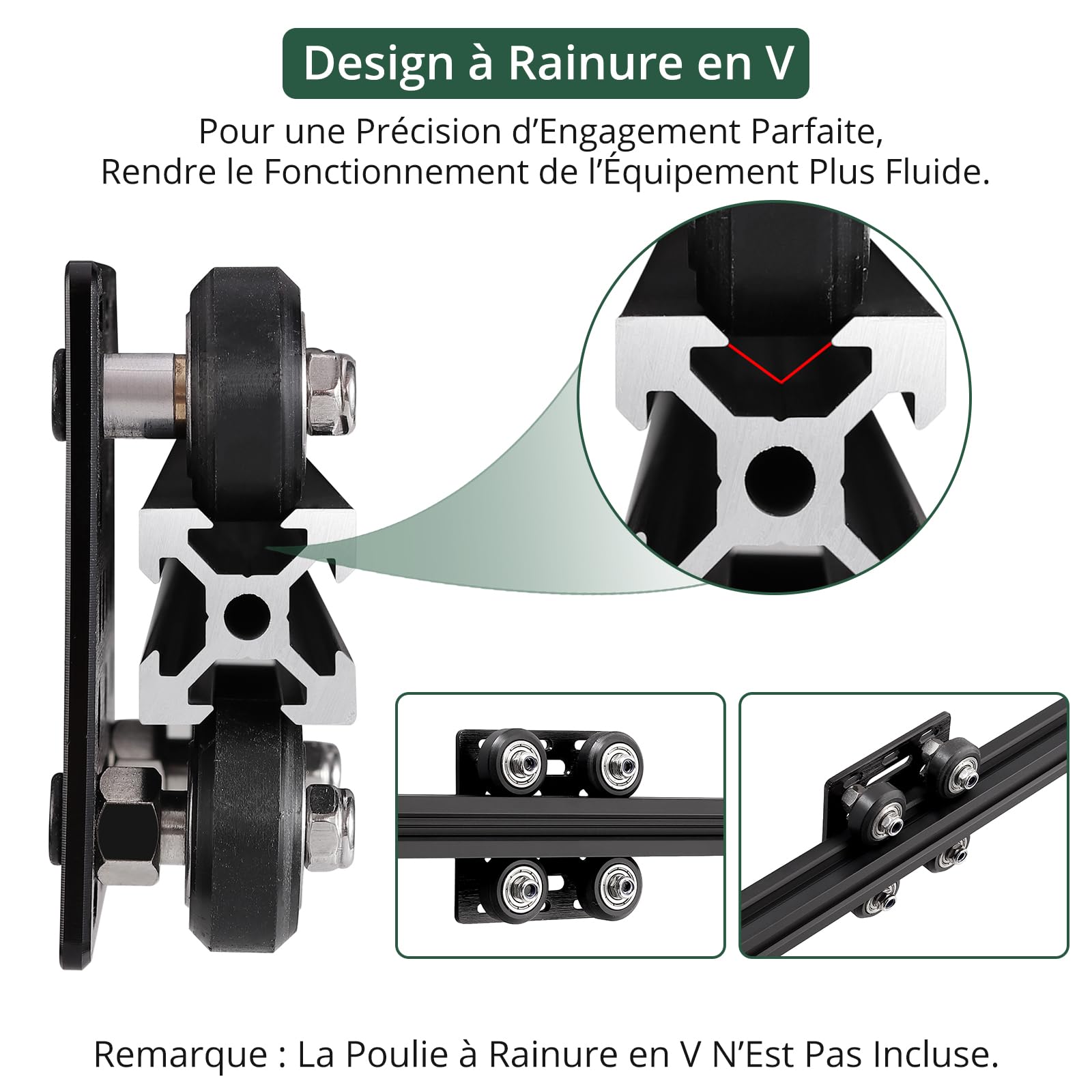 JiGiU Lot de 9 Profilés en Aluminium 2020 Type V 1000 mm | Rail Linéaire Anodisé Norme Européenne, Profilés d'Extrusion, pour Imprimante 3D CNC et DIY, Noir