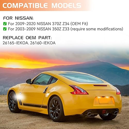 Miniatura 5 de Luces LED de posición laterales para Nissan 370z Z34 2009-2020, 350z Z33 2003-2009 guardabarros delanteros secuenciales blancas intermitentes