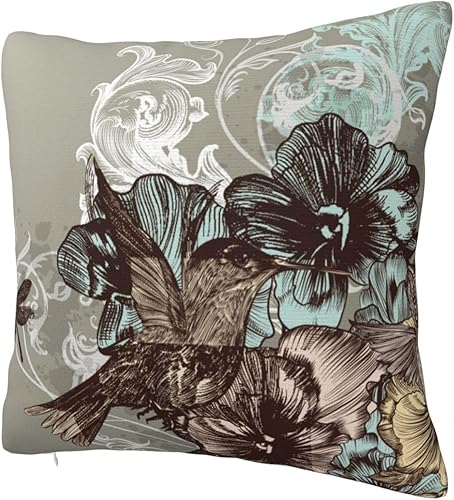 Miniatura 2 de YIPOCH Flowers and Hummingbird- Throw Pillow Covers 12"x12" Throw Pillow Cushion Cases Decoration for Couch Sofa Pillow Covers fundas para cojines