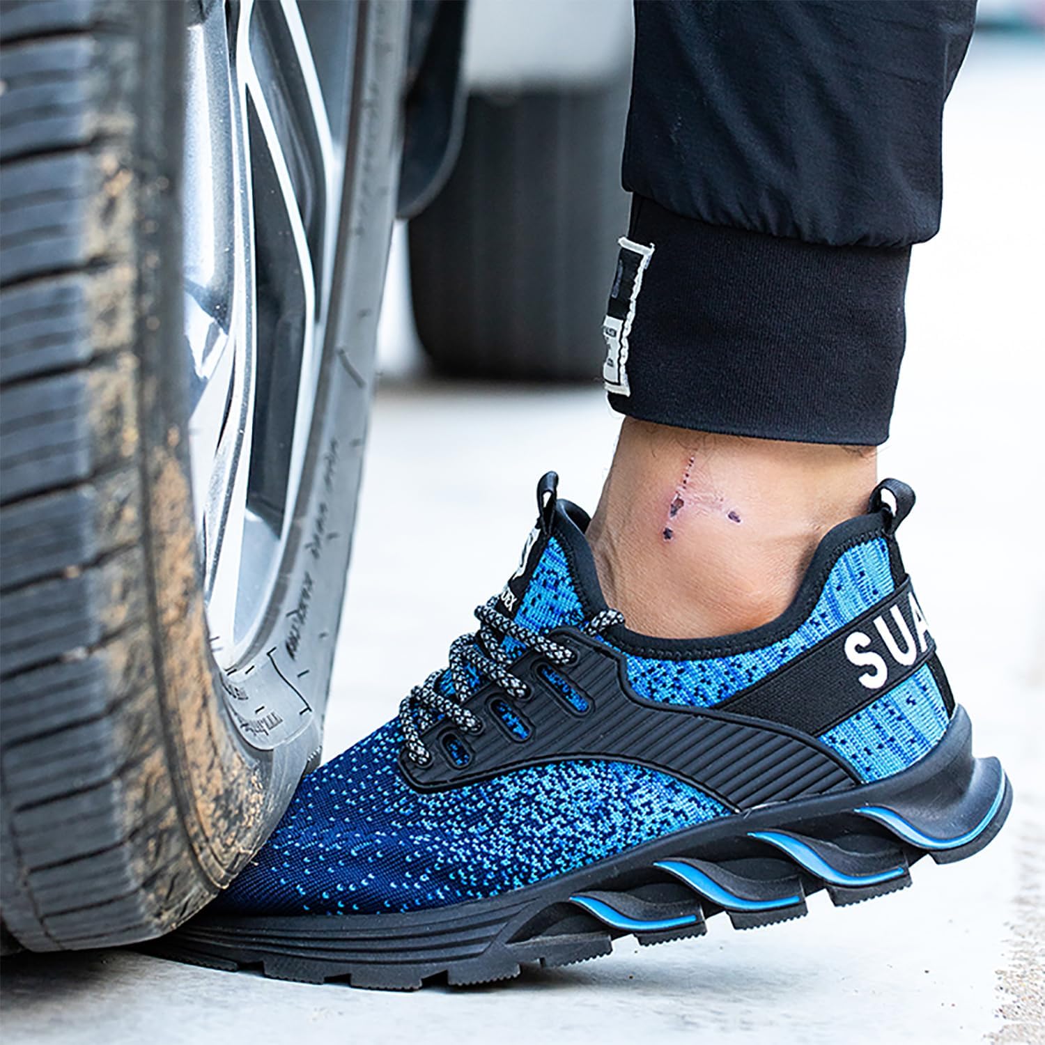 SUADEX Steel Toe Sneakers for Men Women Indestructible Work Safety Shoes Lightweight Comfortable Slip Resistant Composite Toe - Image 3