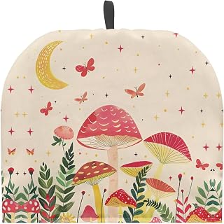 Hudotybom Red Mushroom Tea Cozy Teapot Cover Warmer for Elegant Mushroom Tea Pot Cosies 6 Cups Insulated Large Teapot Protective Cover for Kitchen Home Decorations