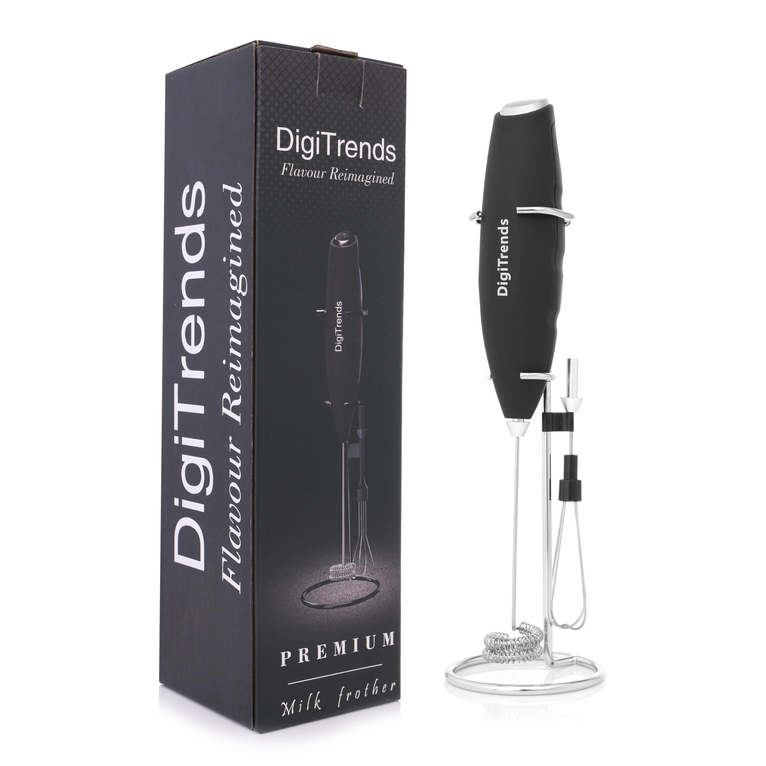 Digitrends Coffee Frother Electric Coffee Blender Milk frother/Coffee Beater for Cappuccino Coffee Milk Egg Cream-Handheld Electric Whisker (Black with Stand) (B0DB2HZ8ZD) Amazon Price History, Amazon Price Tracker