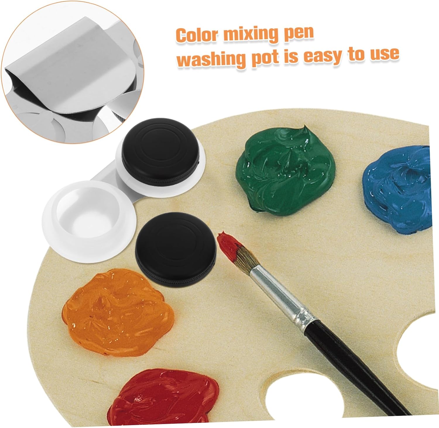 Gadpiparty Double Palette Cup with Lid Versatile Paint Holder Brush Washer for Artists Capacity Stylish Design Plastic Material Mixing Drawing Supplies