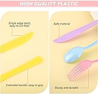 Vista 3 de Kochorie 300 Piezas de Vajilla de Plástico Pastel de Plata, Juego de Cubiertos de Plástico Resistente, Utensilios Desechables Pesados Incluye