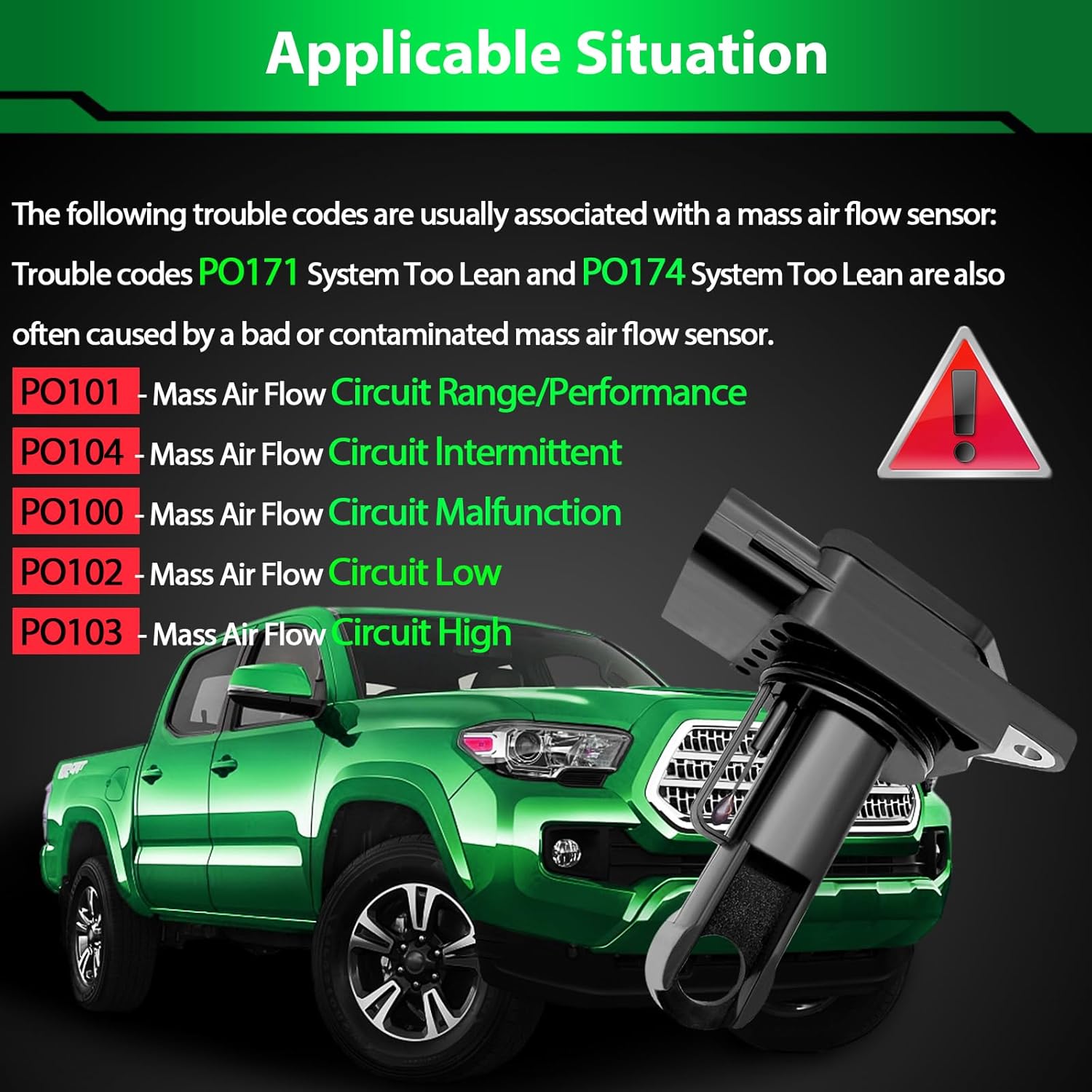 Mass Airflow Sensor Fit for:-Toyota 4Runner Camry Highlander Prius Solara Tacoma 1999-2008 1.5L 2.4L 3.0L 3.3L 3.4L, for:-Lexus ES300 RX300 1999-2003 3.0L, for:-Mazda 3 6 2003-2014