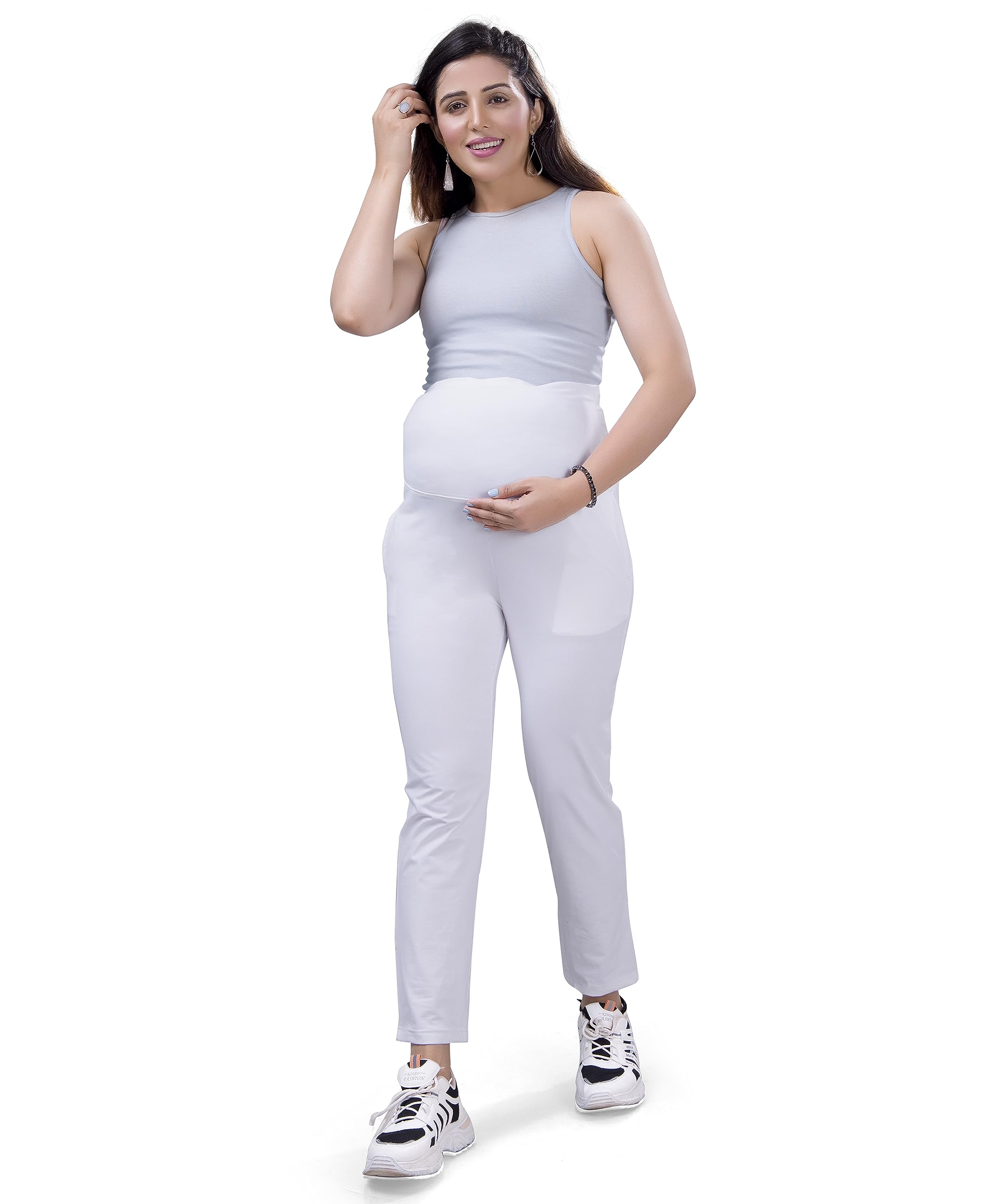 Women's Spandex Fit Ankle Length Bottom Wear | Soft and Strechable Yoga Bottom Pant for Pregnant Mothers | Hight Waist Comfortable Pants-image-23