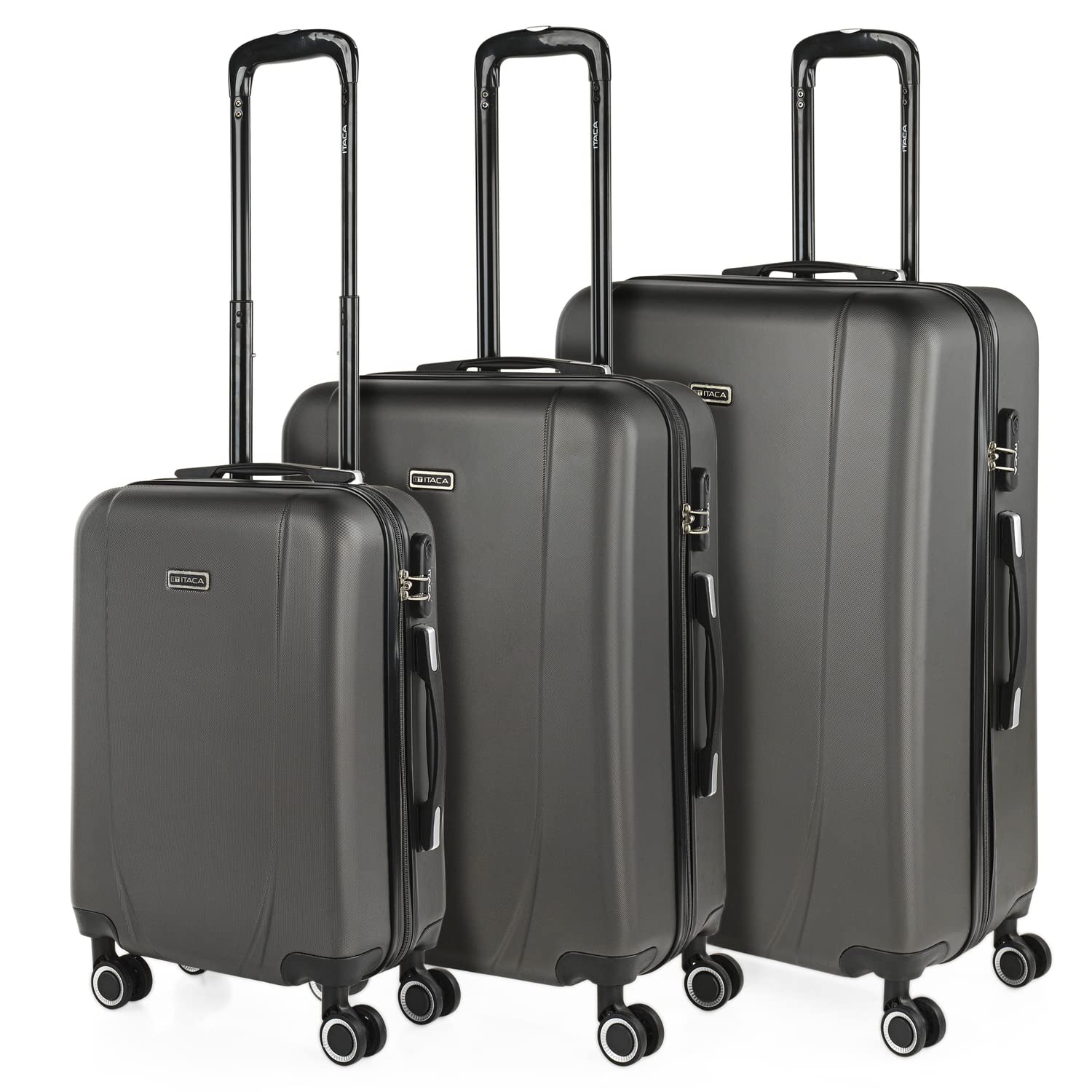 ITACA - Maleta de Cabina 55x40x20 de Viaje rígidas Trolley con 4 Ruedas Dobles para Avion Ligera Equipaje de Mano candado de combinación., Plata — view 41