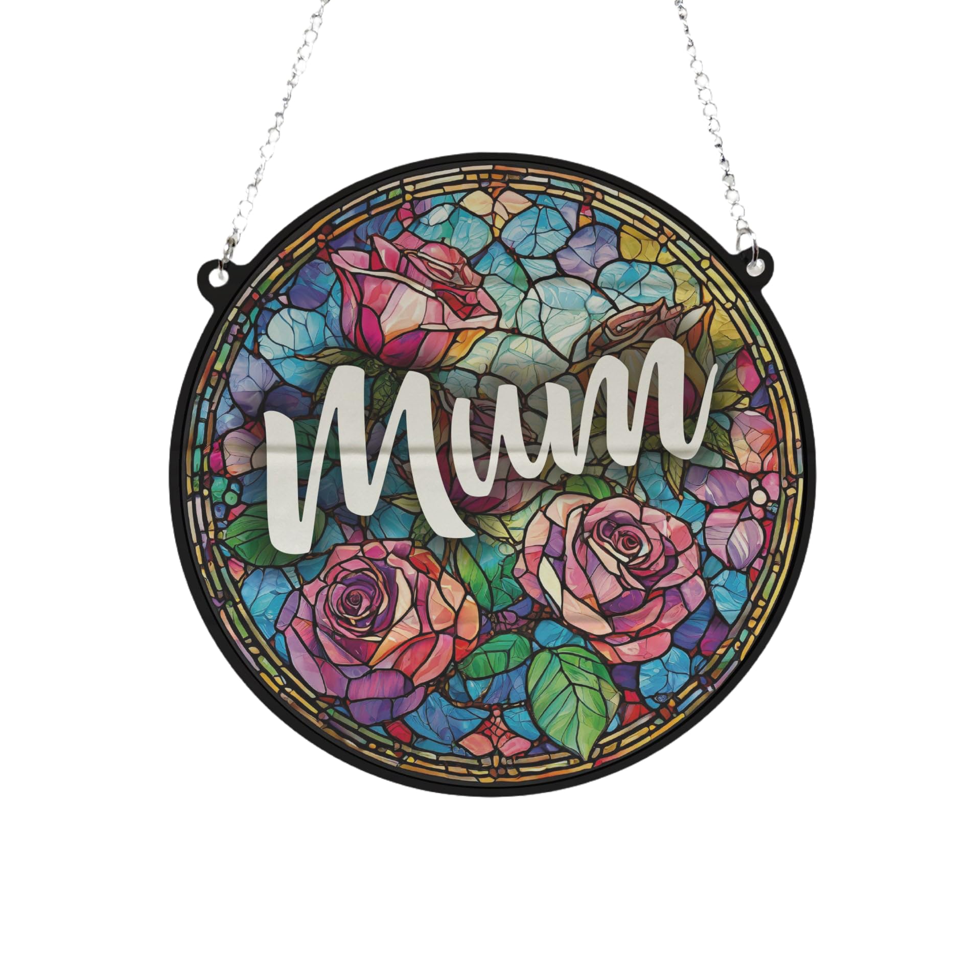 Image Industry Mum Stained Glass Effect Suncatcher - Garden Gift - Mum Gift - Memorial (13cm)