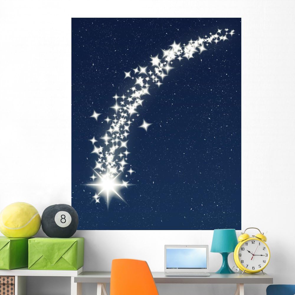 Wallmonkeys Christmas Wishing Shooting Star Wall Mural Peel and Stick Graphic (60 in H x 48 in W) WM244615
