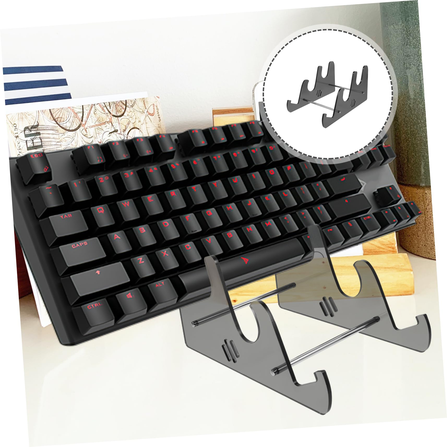 OSALADI 3-Tier Acrylic Keyboard Stand Keyboard Holder Display Stand for Computer