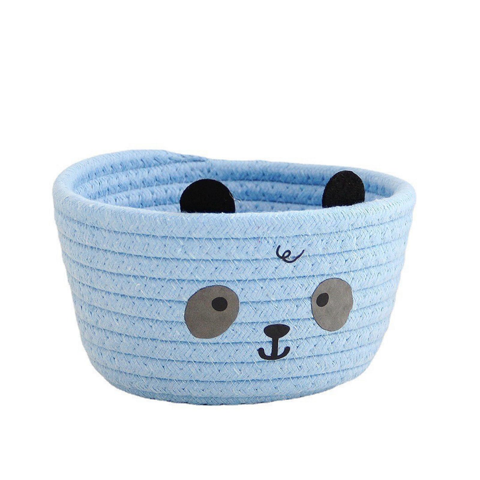 Yhplxyuus Charm Lovely Bear and Pandas Sturdy Cotton Rope Storage Basket for Efficient Space Saving Designs Home Organization Home Decoration Basket