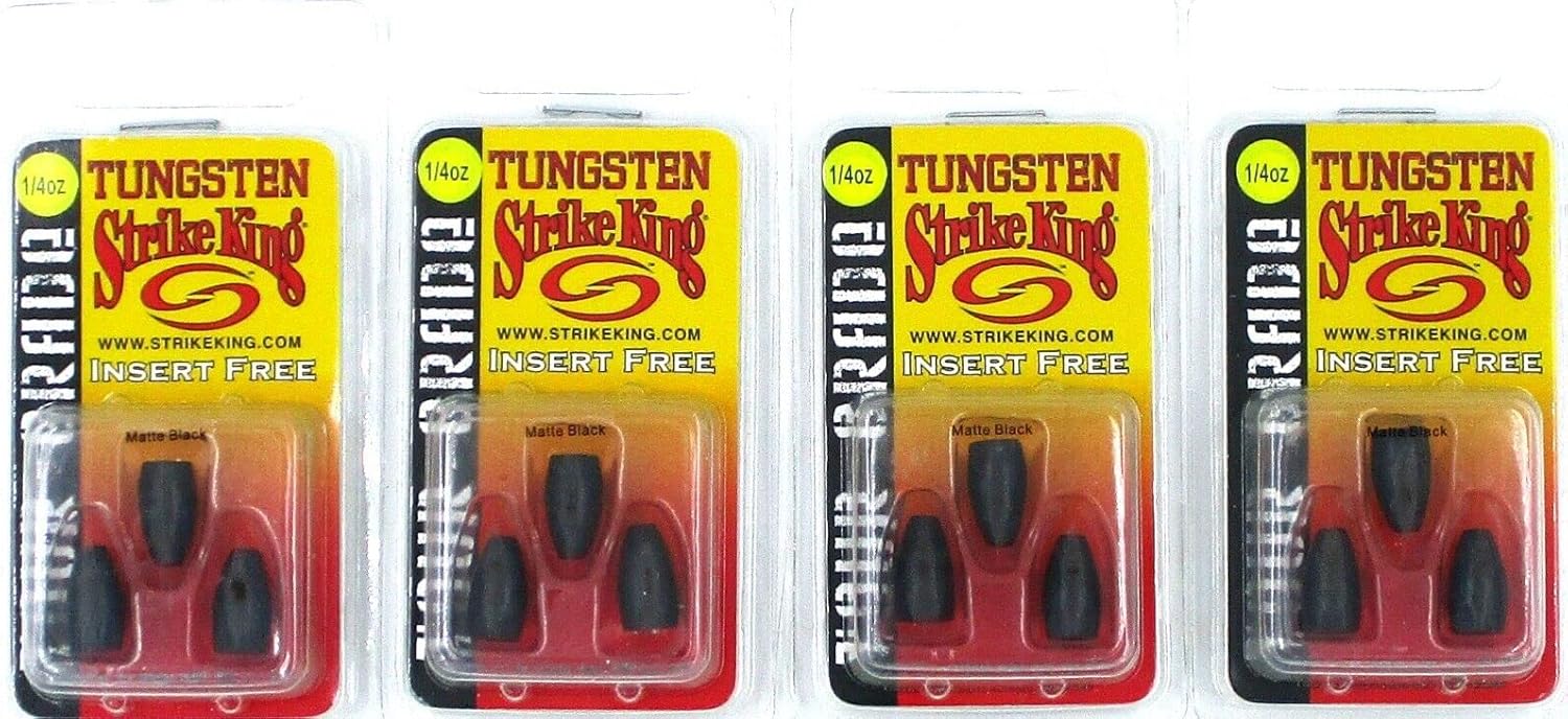 (4) Packs Strike King Tungsten Bullet Weights Tour Grade