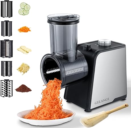 5 In 1 Electric vegetable slicer，300W Electric Cheese Grater Salad