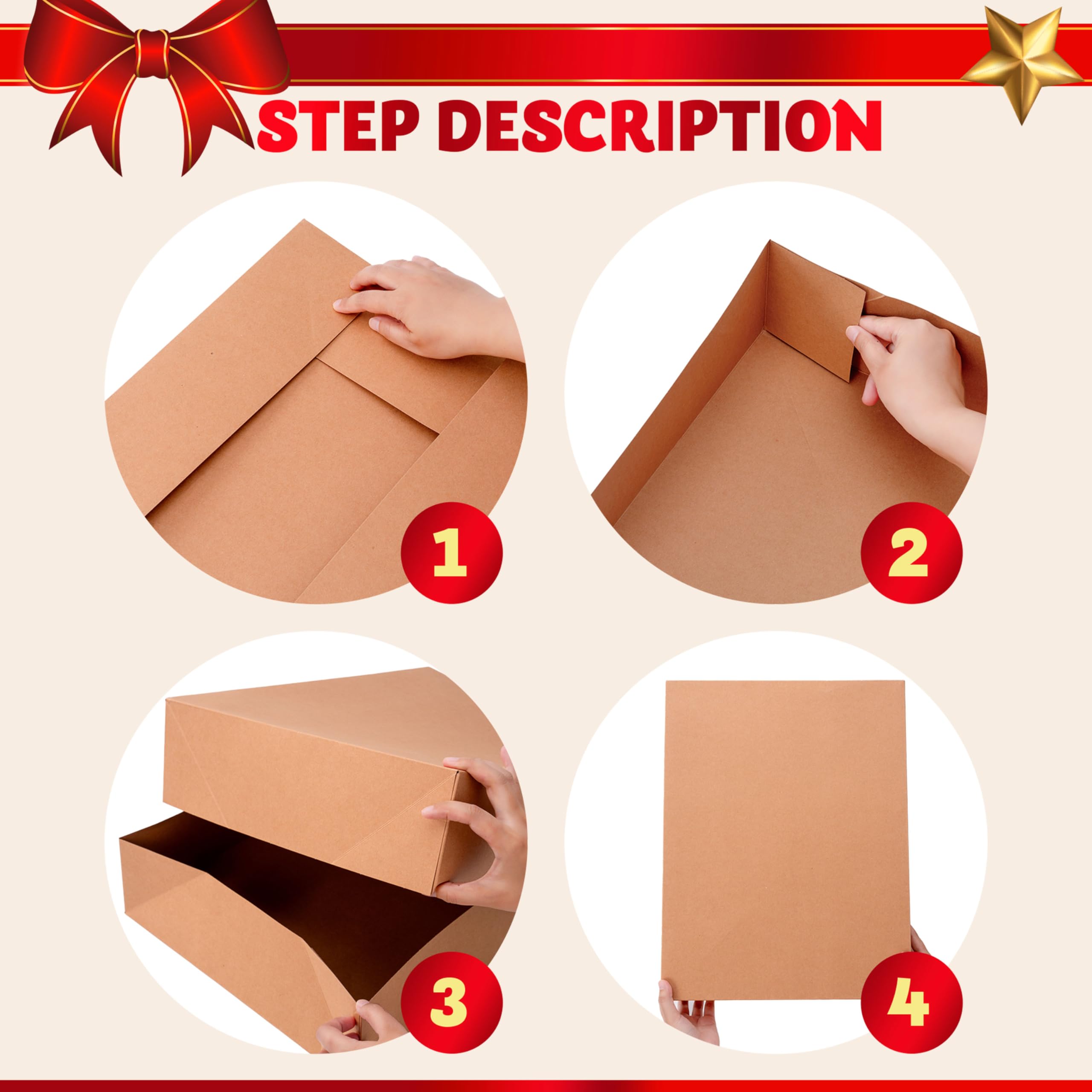 JOYIN 12 scatole regalo di Natale grandi con coperchio, 43,2 x 33 x 10,2 cm, per regali, Natale, compleanno, camicia, abbigliamento, scatole regalo per vestaglie, cappelli, maglioni e cappotti