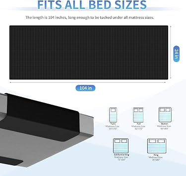 Grounding Sheet for Bed, Organic Cotton and Silver Fiber, Indoor Grounding Sheets for Full Body Balance & Wellness Support (Black,60x266cm)