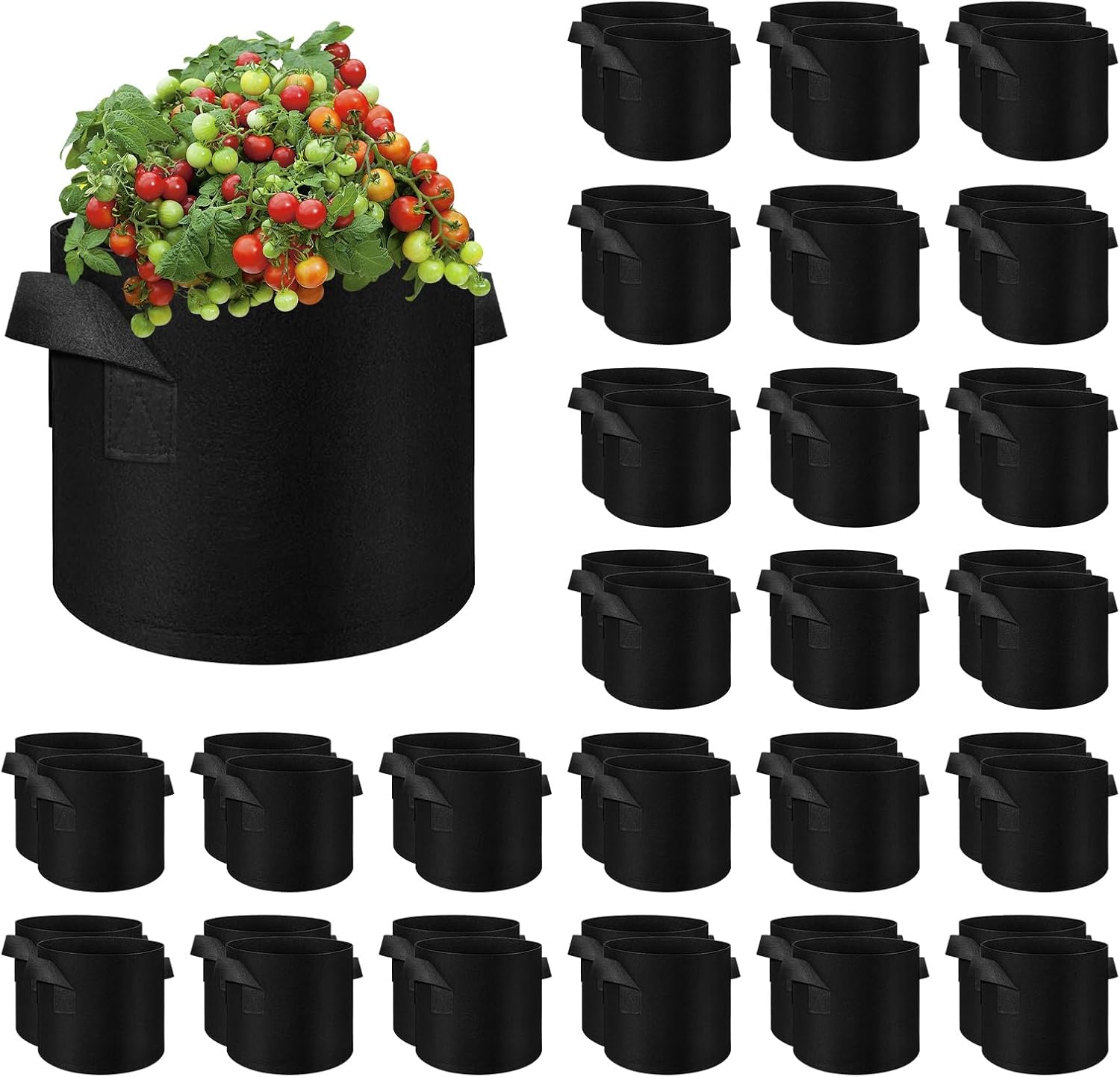 40-Pack 3 Gallons Grow Bags, Non-Woven Fabric Pots Plant Bags, Plant Grow Bags with Handles, Garden Plant Bags for Potatoes, Carrots, Tomatoes and Other Vegetable,Fruits