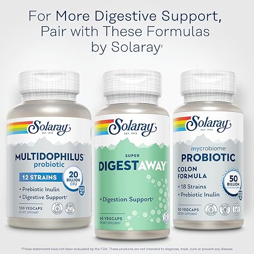 Miniatura 10 de Solaray Super Digestaway - Mezcla de enzimas digestivas  Digestión saludable y absorción de proteínas grasas y carbohidratos  Verificado en