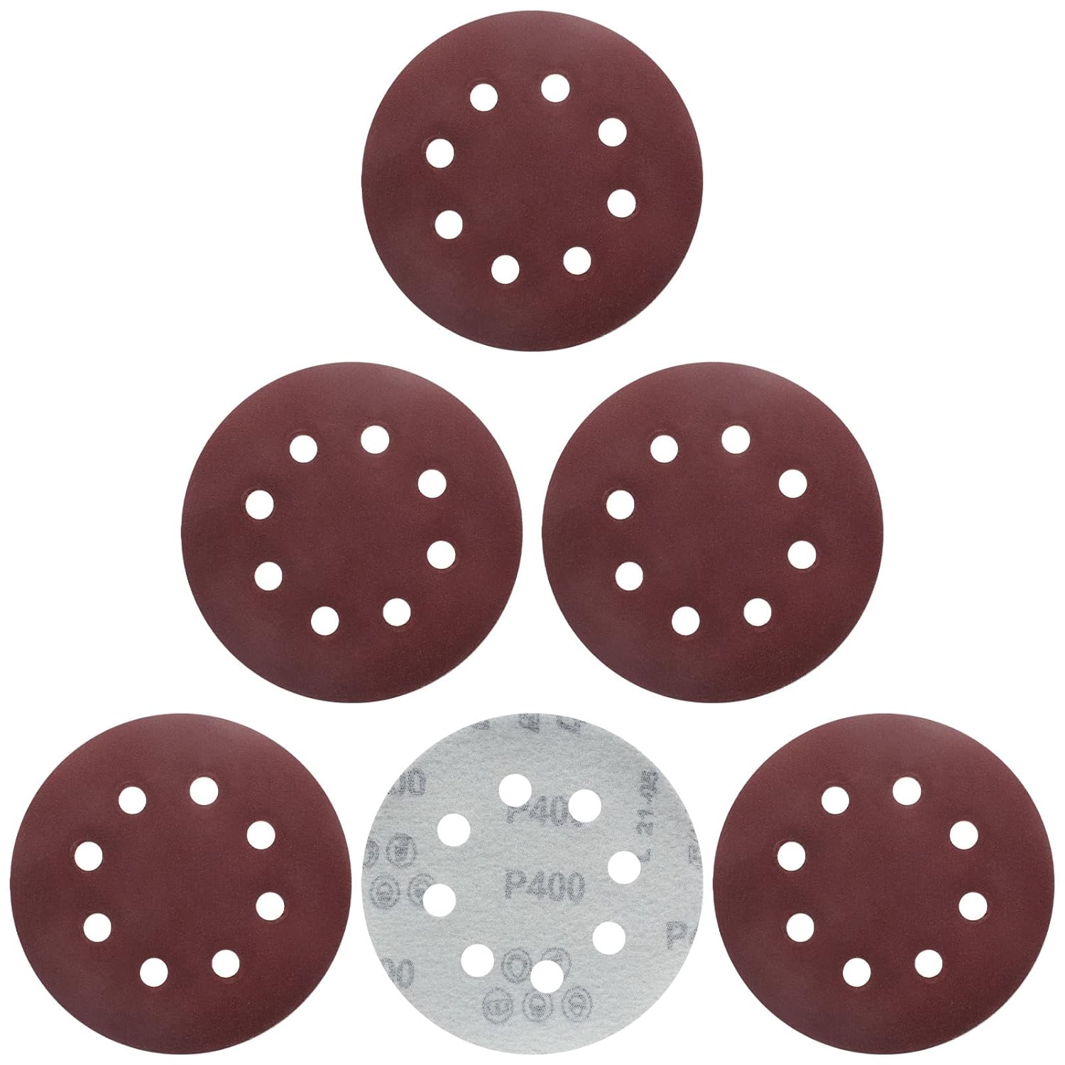 25PCS 5 Inch Sanding Discs Hook and Loop 400 Grit Sanding Pads, 8 Hole Orbit Sander Pads Round Sandpaper Discs for Random Orbital Sander