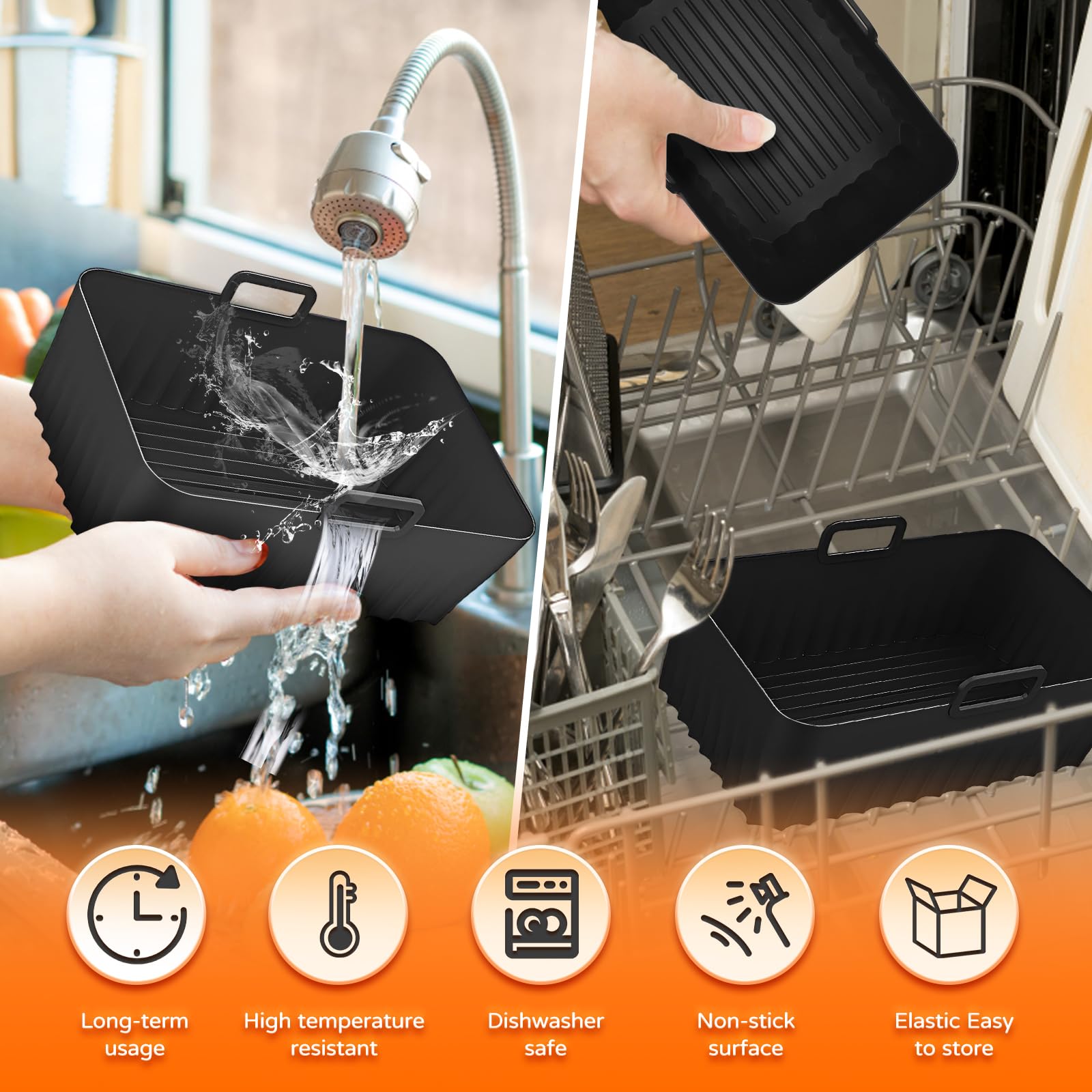 8 pezzi friggitrice ad aria calda accessori Airfryer per Ninja Foodi AF300EU AF400EU AF451EU, accessori AF400 Dual Zone Airfryer accessori per Innsky Princess Emerio 7,6L-9,5L Air Fryer Accessories