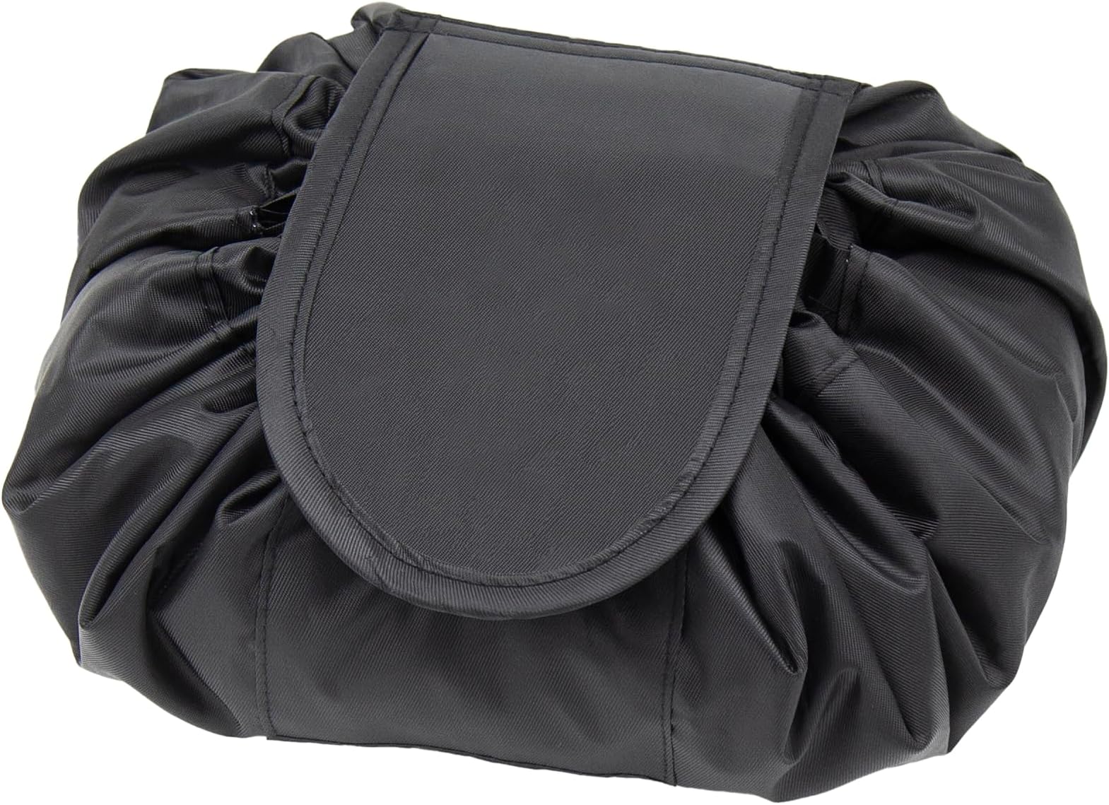 Drawstring Makeup Bag,ONEGenug Cosmetic Bag,One-Step Toiletry Organizer, Cosmetic Pouch for Lazy Ladies Black