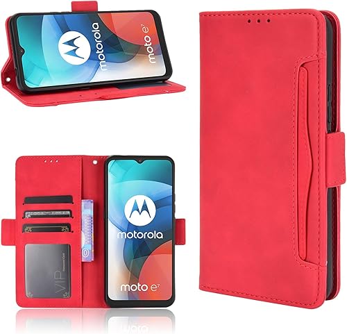 Miniatura 10 de QiongNi Funda para Motorola Moto E7 2020 Funda para Motorola Moto E7 2020 XT2095-3 Funda con tapa de piel sintética negra