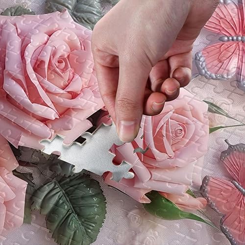 Miniatura 4 de Pink Rose Jigsaw Puzzles 500 Pieces for Adults,Learning Educational Puzzles,Difficult and Challenge Families Toys with Mesh Storage Bag 2011862