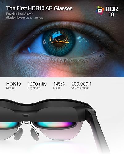 Miniatura 3 de RayNeo Air 4 Pro AR/XR Glasses - 201" HDR10 Video Display, Vision 4000 Chip, Audio by Bang & Olufsen, 3D Movies & Gaming Smart Glasses for iPhone