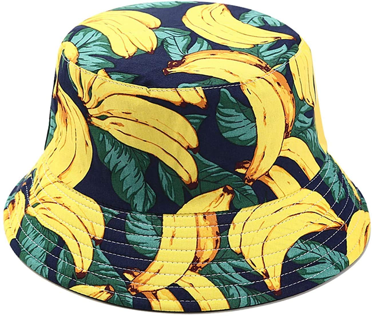 Dreshow Women's 36-Banana Summer Outdoor Foldable Fisherman Wide Brim Bucket Hat Beach Sun Hat For Men