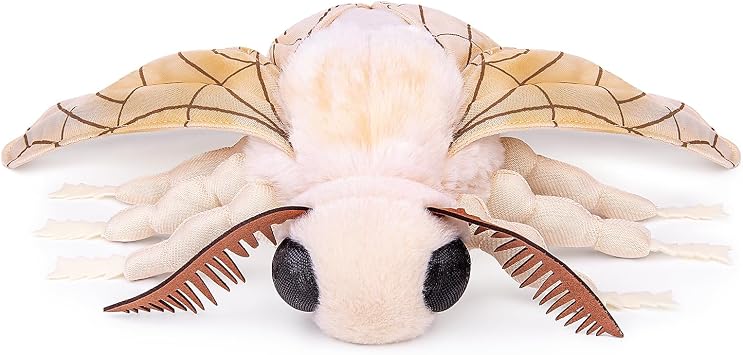 lilizzhoumax Realistic Silk Moth Plush Toy-White 10.63 Inch Moth Plush Toy for Boy, Girl Toy, Kids Gift, Baby Shower, Crying Baby, Home Decoration, Hugging Toy