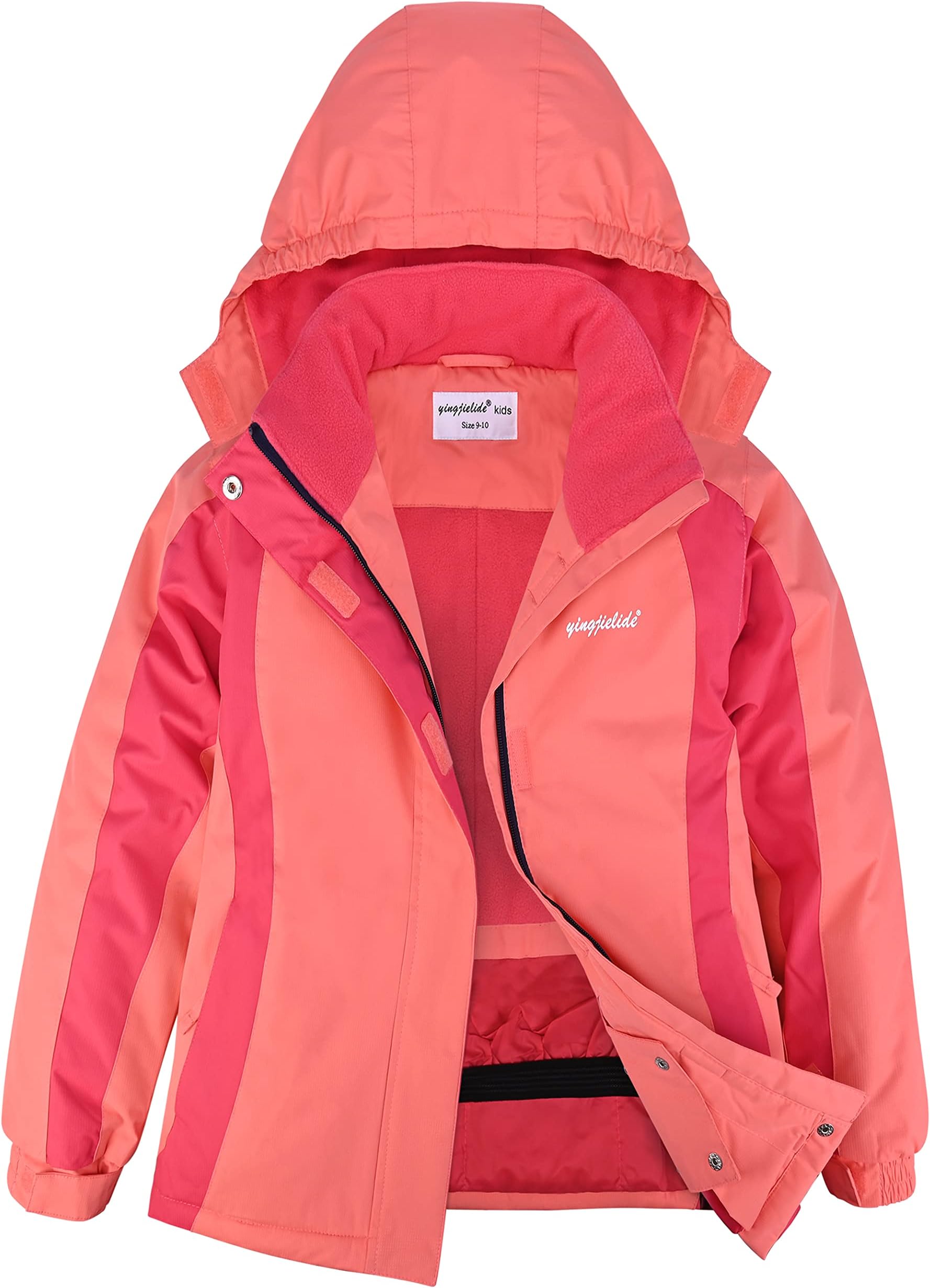 Girl's Waterproof Ski Jacket,Kids Outdoor Snowboarding windproof Jacket,Fleece Lined Hooded,Warm Winter Snow Coat
