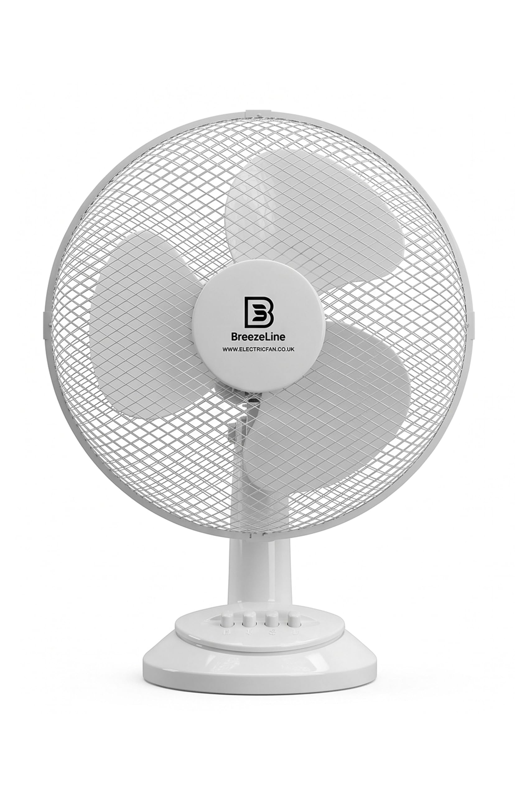 Breezeline 12" Inch Desk Fan Quiet Powerful Cooling Table Fan with 3 Speeds, Adjustable Tilt Head cooling fan & 90° Oscillation floor fan for Bedroom Home Office Workspaces