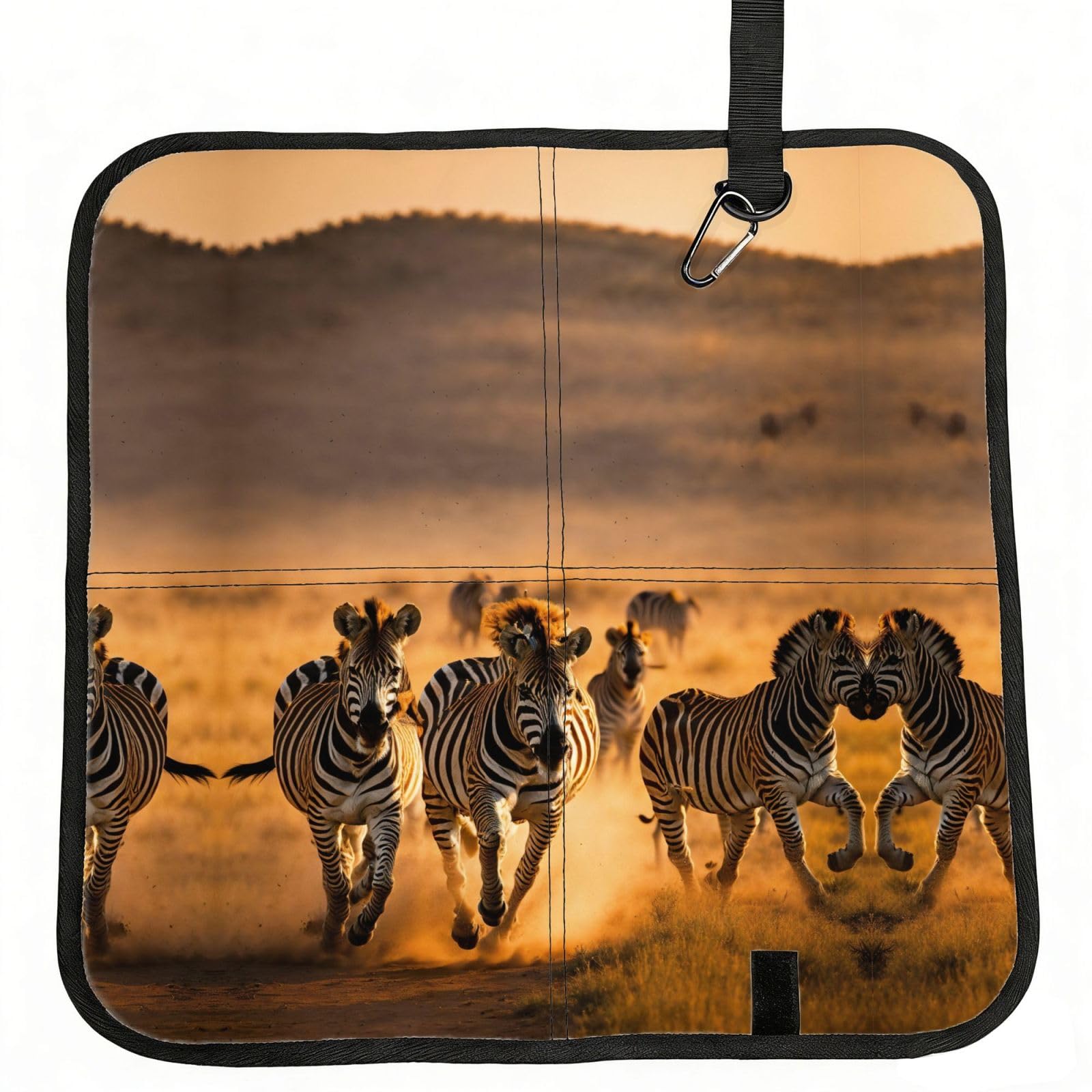 KAPPTYY Zebra Animal Printed Bleacher Seat Cushion PE Foam Filling, Foldable Sitting Pad for Concert Stadium Events