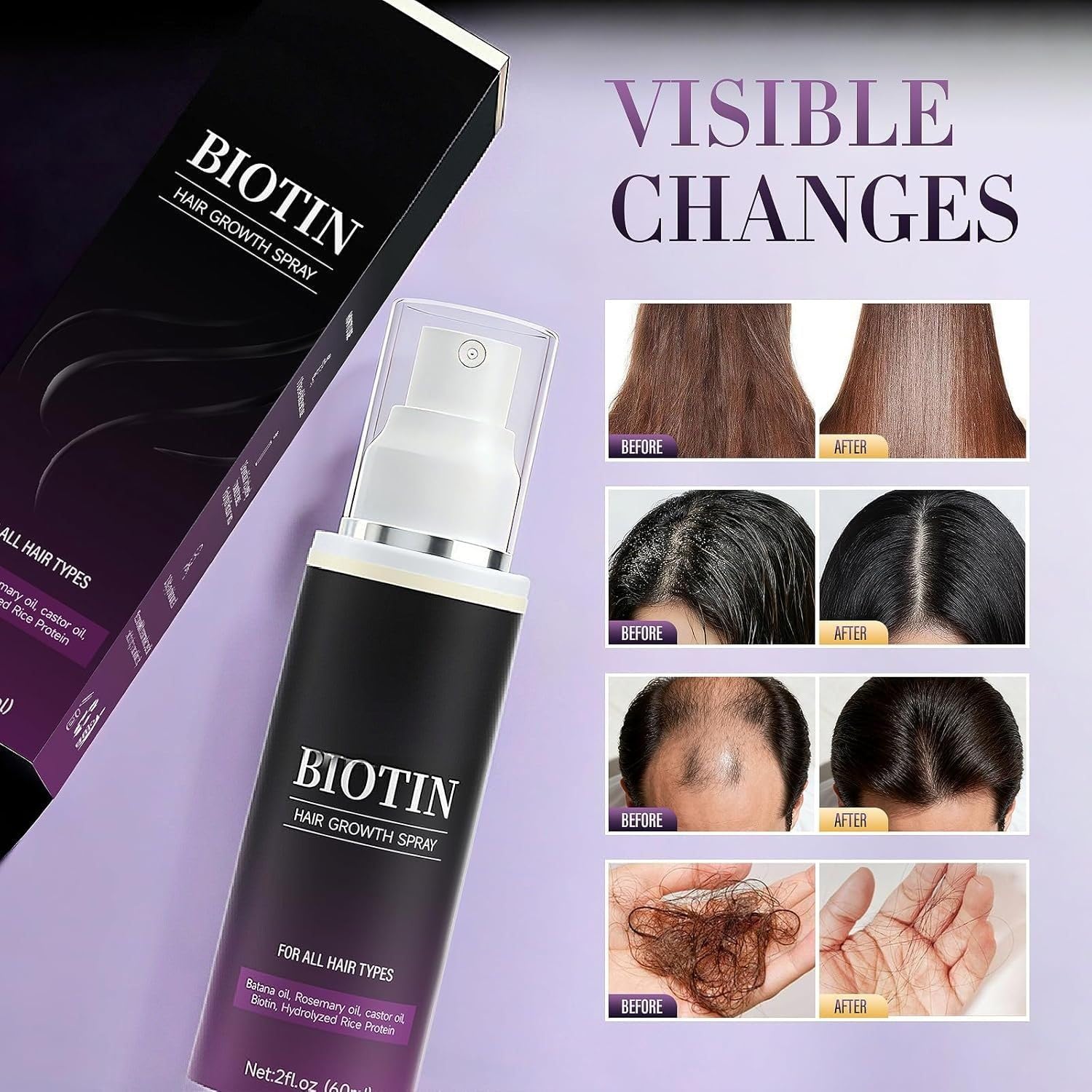 aveya biotin hair grow spray, leicht & schnell einziehend, pflegt das haar,kompakt und leicht