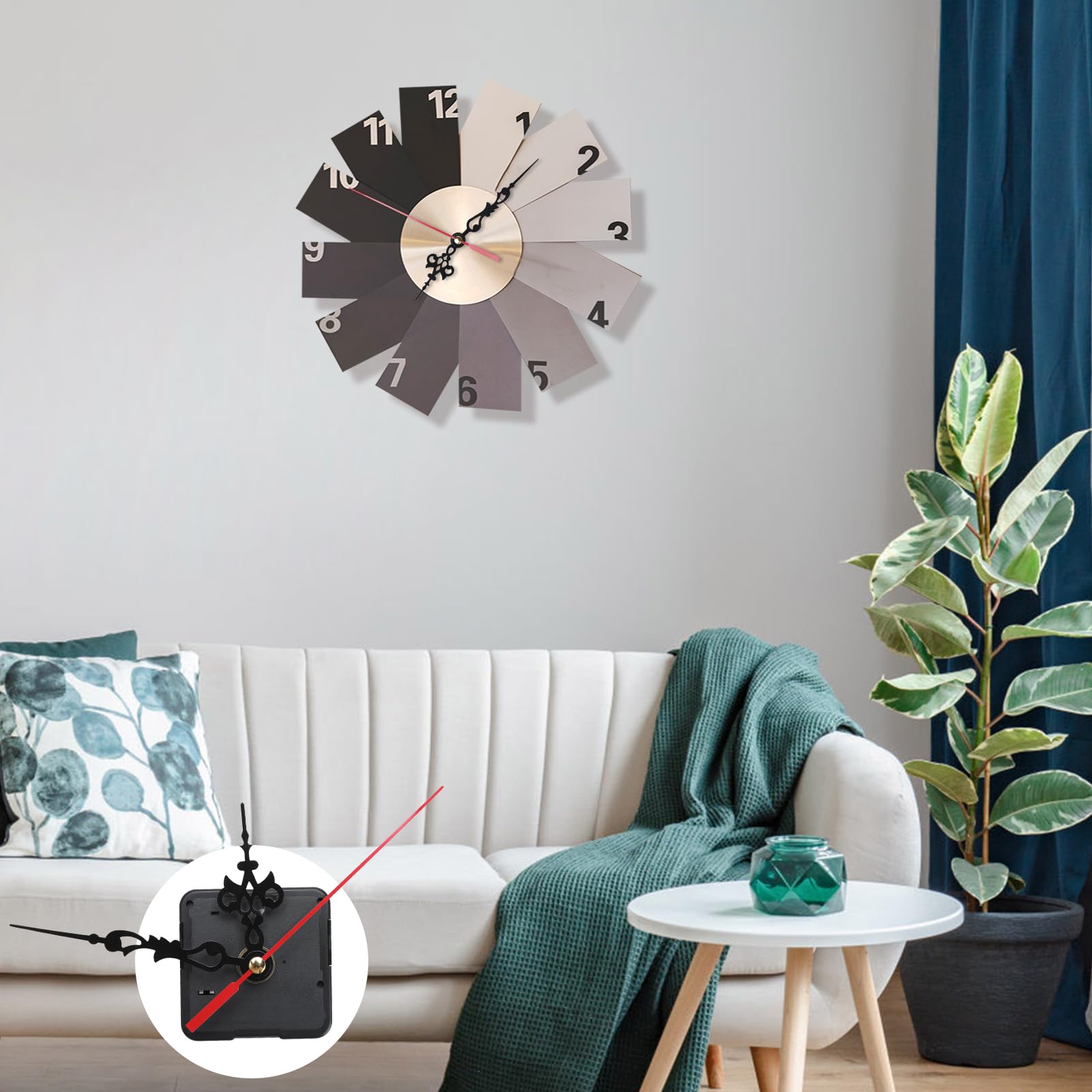 1Ensemble Kit Mécanisme Horloge Pendule Quartz Avec Aiguilles