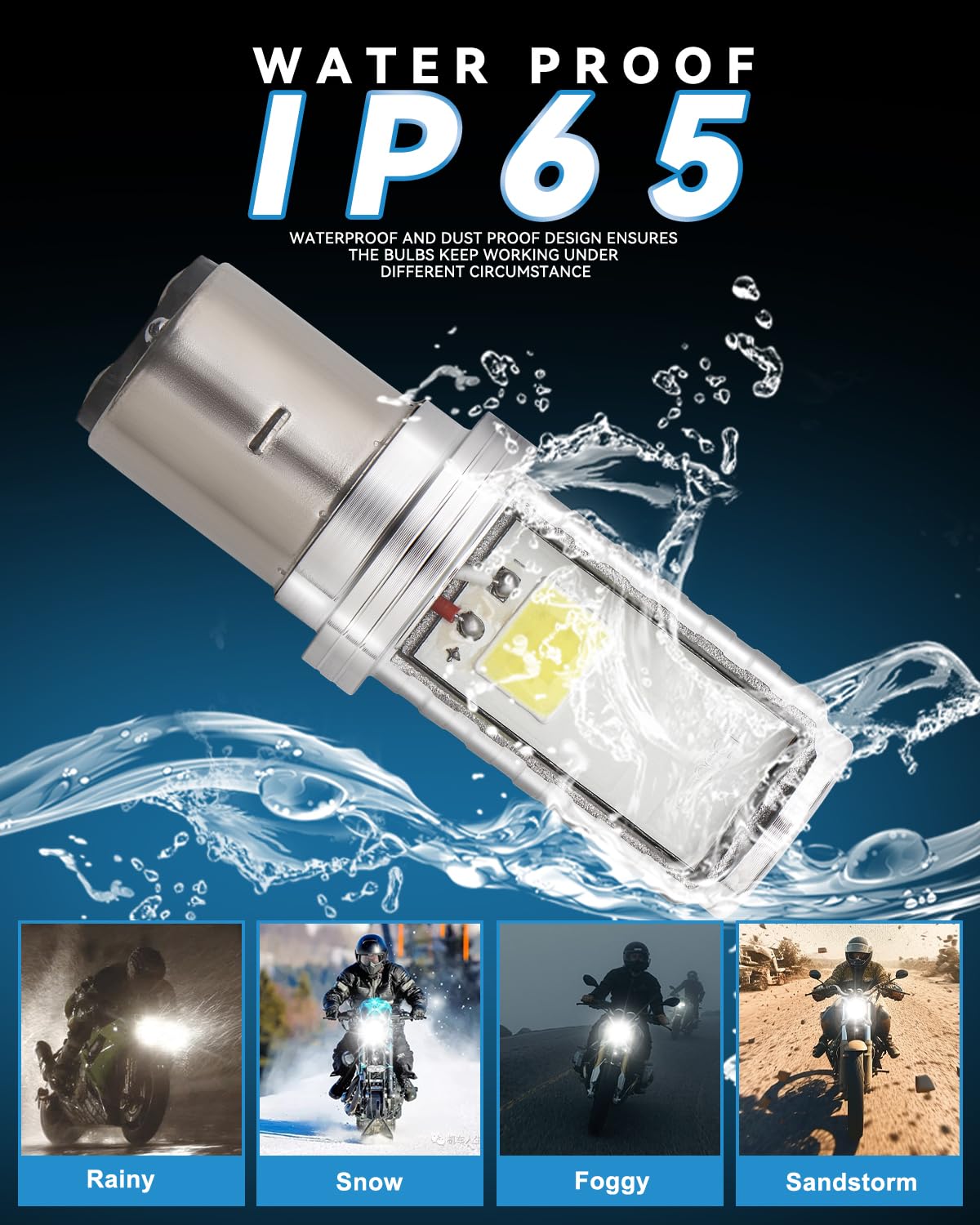 BA20D Bombilla LED H6 LED Bombilla H616 de Faro de motocicleta Hi/Lo Beam S2 Bombilla para faro de motocicleta 9-80 V 12 W COB Chips LED Luz diurna LED Blanco 6500 K, lote de 2