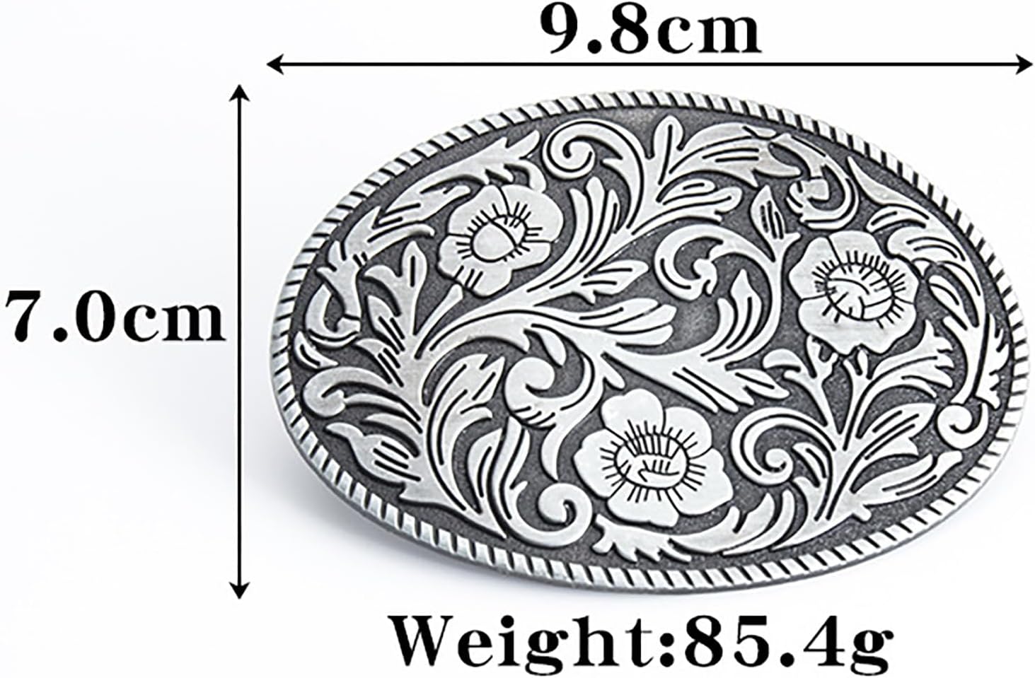 Engraved Oval Flower Belt Buckle Western Cowgirl Cowboy Belt Buckle for Women Girls Belts