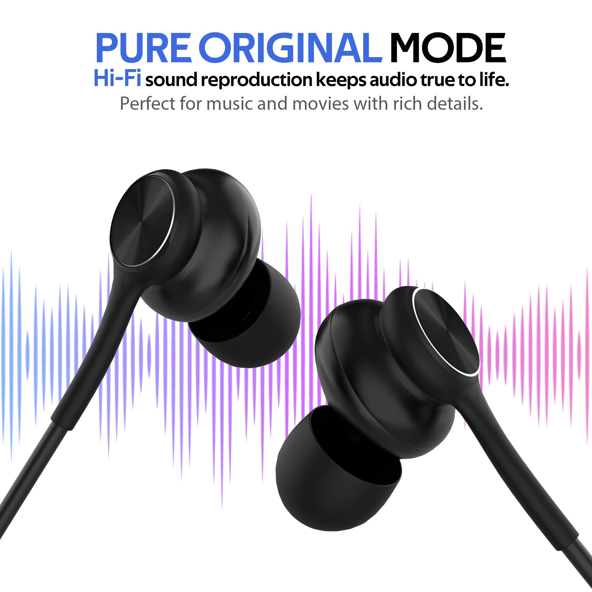 Écouteurs intra-auriculaires USB-C filaires, avec carte son professionnelle, audio 5 modes, jeu à faible latence, amélioration vocale KTV, pour iPhone 15/16/17, pour Samsung S25/S24/S23/S22